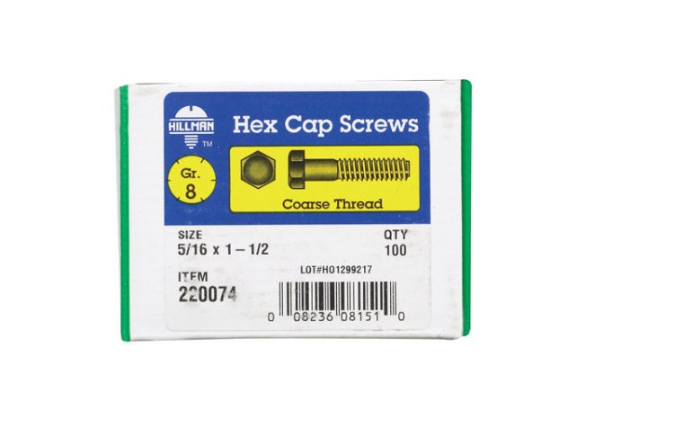 (image for) 5/16 in. Dia. x 1-1/2 in. L Heat Treated Steel Hex Head