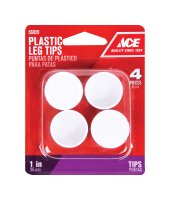 (image for) Plastic Leg Tip White Round 1 in. W 4 pk