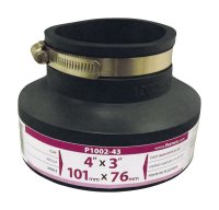 (image for) Schedule 40 4 in. Hub x 3 in. Dia. Hub PVC Flexible Coupl