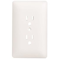 (image for) White 1-Gang Duplex Plastic Wall Plate Textured