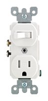 (image for) 15 amps 125 volt White Combination Switch/Outlet 5-15R