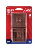 (image for) Rubber Caster Cup Brown Square 2 in. W x 2 in. L 4 pk