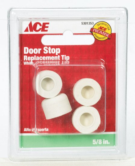 (image for) .75 in. H x 5/8 in. W Rubber White Door Stop Tip Over the do