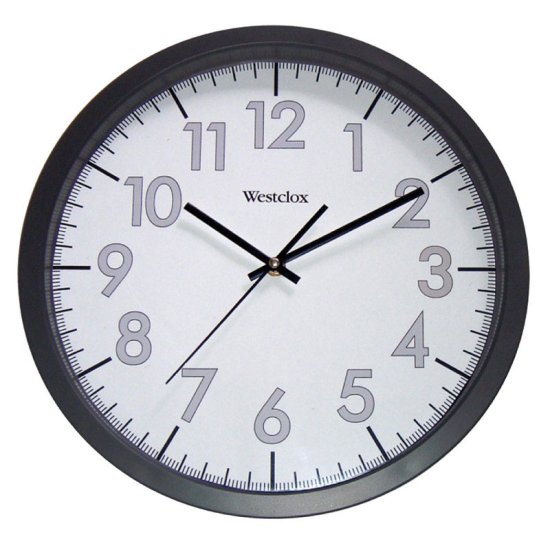 (image for) 14 in. L x 13-3/4 in. W Indoor Analog Wall Clock Plasti