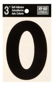 (image for) 3 in. Black Vinyl Self-Adhesive Number 0 1 pc.