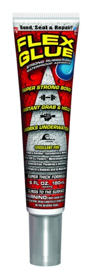 (image for) Flex Glue White Rubberized Waterproof Adhesive 6 oz.