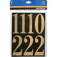 (image for) Hillman 3 in. Reflective Gold Vinyl Self-Adhesive Number Set 0-9