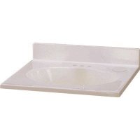 (image for) 19 in. x 17 in. Cultured Marble Custom Vanity Top Sink in White