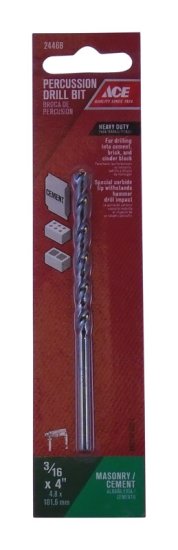 (image for) 3/16 in. x 4 in. L Steel Percussion Drill Bit 1 pc.