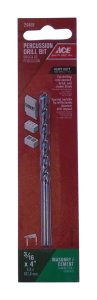 (image for) 3/16 in. x 4 in. L Steel Percussion Drill Bit 1 pc.