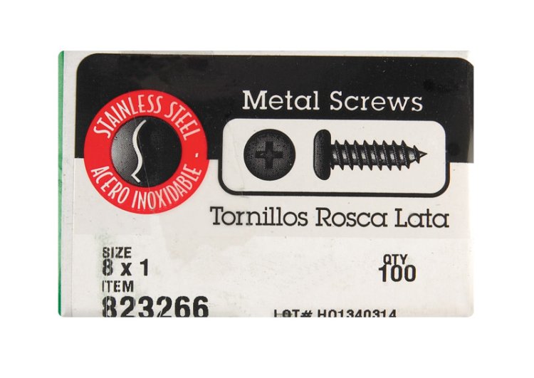 (image for) No. 8 x 1 in. L Phillips Pan Head Stainless Steel Sheet