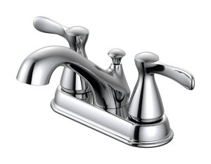 (image for) Chrome Two Handle Lavatory Pop-Up Faucet 4 in.