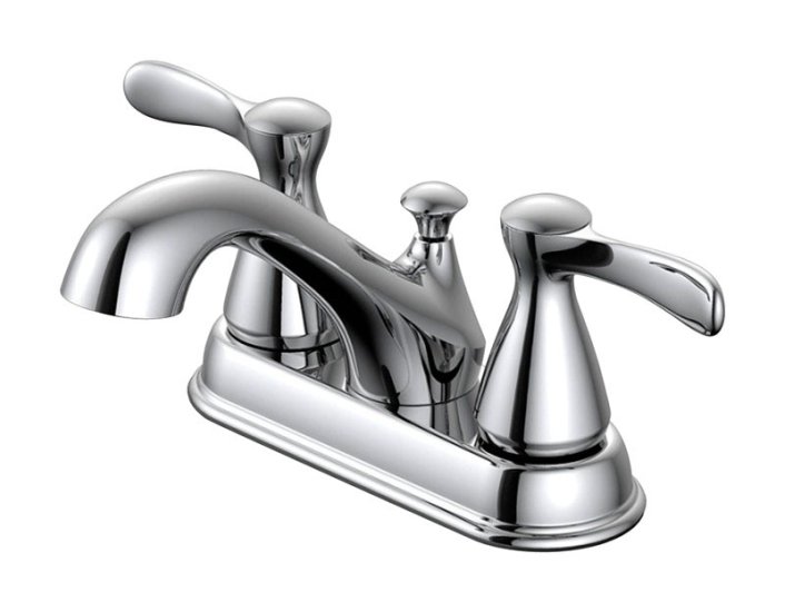 (image for) Chrome Two Handle Lavatory Pop-Up Faucet 4 in.
