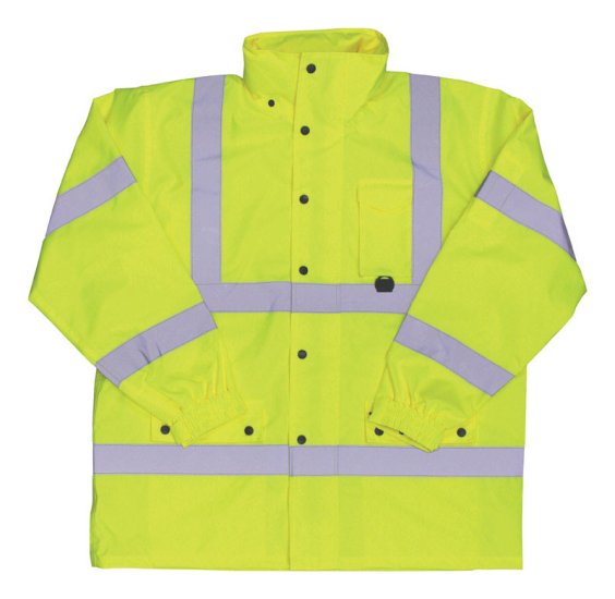 (image for) Hi-Vis Yellow Polyester Rain Jacket XXL