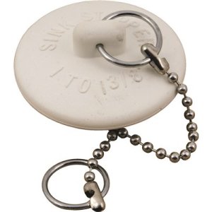 (image for) 1 in. - 1-1/2 in Rubber Stopper with 11 in. Metal Chain (5-Pack)