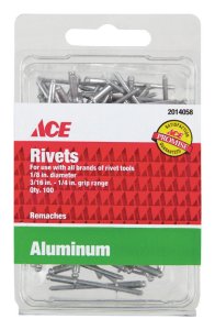 (image for) 1/8 in. Dia. x 1/4 in. Aluminum Rivets Silver 100 pk
