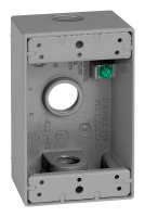(image for) 4-1/2 in. Rectangle Metallic 1 gang Weatherproof 3/4" 3-Hole