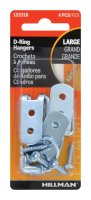 (image for) Silver Steel Large D-Ring Hanger 4 pk 15 lb.