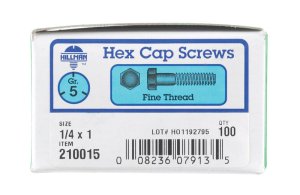 (image for) 1/4 in. Dia. x 1 in. L Heat Treated Zinc Steel Hex Head