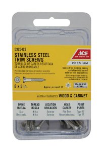 (image for) No. 8 x 3 in. L Star Flat Trim Head Trim Screw 25 pk