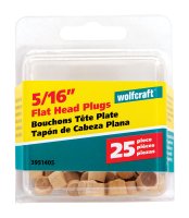(image for) Flat Birch Head Plug 5/16 in. Dia. x 1/4 in. L 1 pk Na