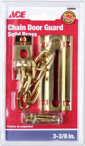 (image for) 3.38 in. L Bright Brass Brass Chain Door Guard