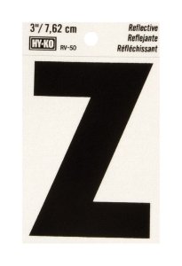 (image for) 3 in. Reflective Black Vinyl Self-Adhesive Letter Z 1 pc.