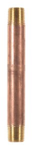 (image for) 1/2 in. MPT x 1/2 in. Dia. x 6 in. L MPT Brass Nipple