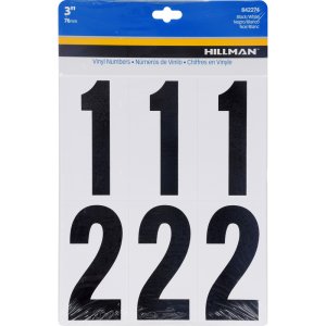 (image for) 3 in. Black Plastic/Vinyl Self-Adhesive Number Set 0-9 27 pc