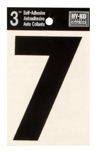 (image for) 3 in. Black Vinyl Self-Adhesive Number 7 1 pc.
