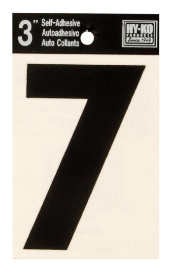 (image for) 3 in. Black Vinyl Self-Adhesive Number 7 1 pc.