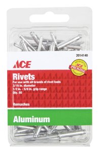 (image for) 3/16 in. Dia. x 5/8 in. Aluminum Rivets Silver 50 pk