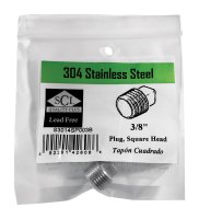 (image for) 3/8 in. MPT Stainless Steel Square Head Plug