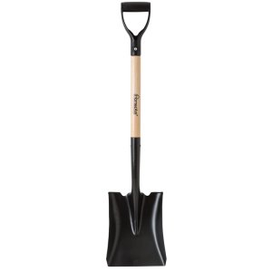 (image for) Steel 8 in. W x 38.5 in. L Square Point Shovel Wood Ha