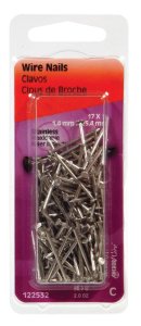 (image for) 17 Ga. x 1 in. L Stainless Steel Wire Nails 1 pk 2 oz.