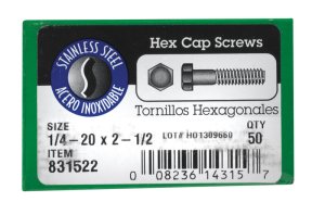 (image for) 1/4-20 in. Dia. x 2-1/2 in. L Stainless Steel Hex Head C