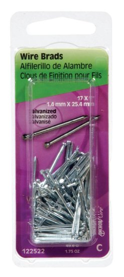 (image for) 17 Ga. x 1 in. L Galvanized Steel Brad Nails 1 pk 1.75 o