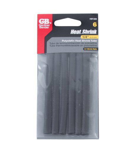 (image for) 1/4 in. Dia. Heat Shrink Tubing Black 6 pk