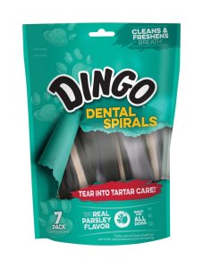 (image for) Dingo Dental Spiral Treats Parsley and Peppermint Dental Stick F