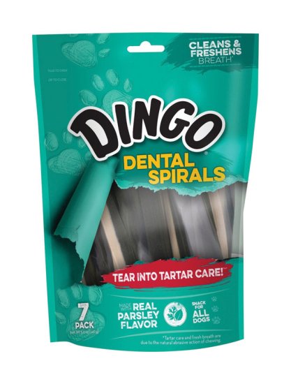 (image for) Dingo Dental Spiral Treats Parsley and Peppermint Dental Stick F
