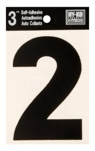 (image for) 3 in. Black Vinyl Self-Adhesive Number 2 1 pc.