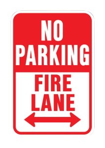 (image for) English Red Informational Sign 18 in. H x 12 in. W