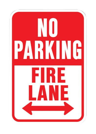 (image for) English Red Informational Sign 18 in. H x 12 in. W