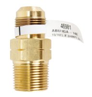 (image for) 15/16 in. Flare x 3/4 in. Dia. Male Brass Gas Adapter