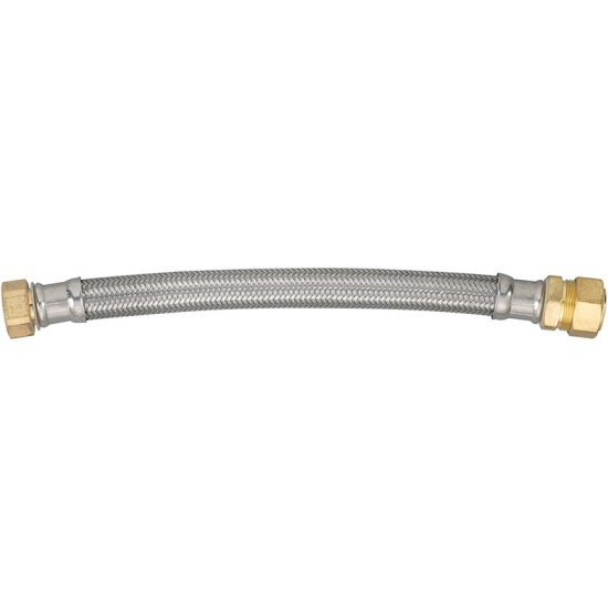 (image for) 3/4 in. Compression 12 in. Braided Stainless Steel Water Hea
