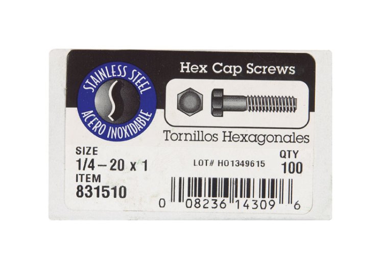 (image for) 1/4-20 in. Dia. x 1 in. L Stainless Steel Hex Head Cap S