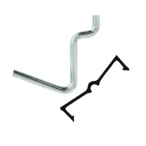 (image for) Zinc Plated Black/Silver Steel 1.5 in. Peg Hooks 6 pk