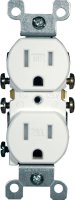 (image for) 15 amps 125 volt Duplex White Tamper Resistant Outlet 5-15R 1 pk