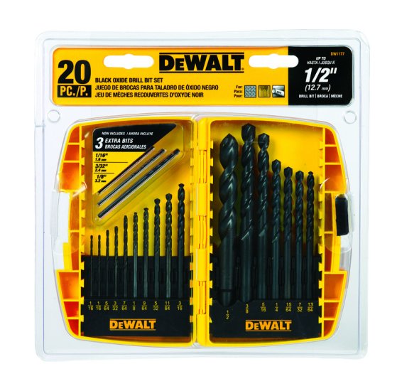 (image for) DeWalt High Speed Steel Pilot Point Drill Bit Set 20 pc.