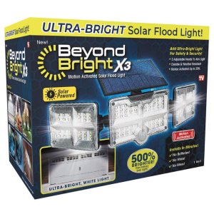 (image for) Motion-Sensing Solar Powered LED Black Floodlight